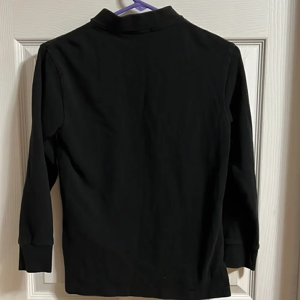 Polo Youth Medium (10/12) Black long sleeved collared shirt.